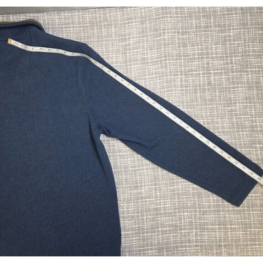 GH Bass 1/4 Zip Pullover Sweater Fleece Mock Sherpa Lined Collar Blue Men's XL